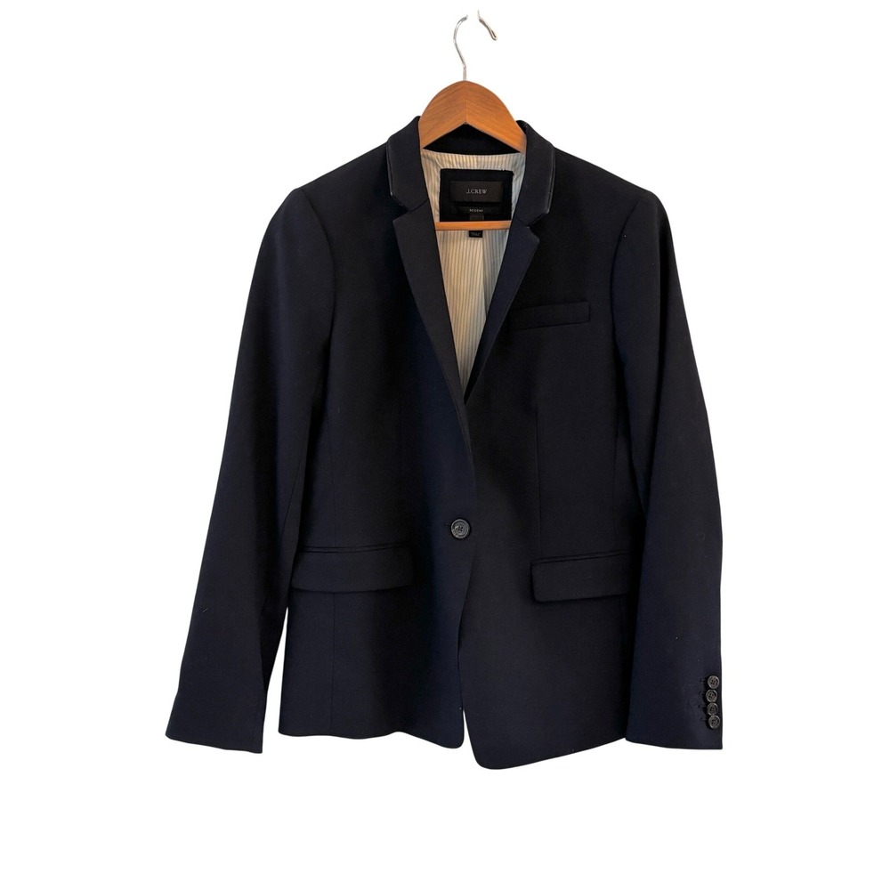 J.Crew Regent Blazer Womens 8 Navy Blue Preppy Dark Academia Career Classic